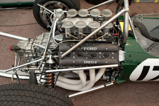 Notice the rear suspension bolted directly to the block in the Lotus 49 | Photo Credit: Ultimate Car Page